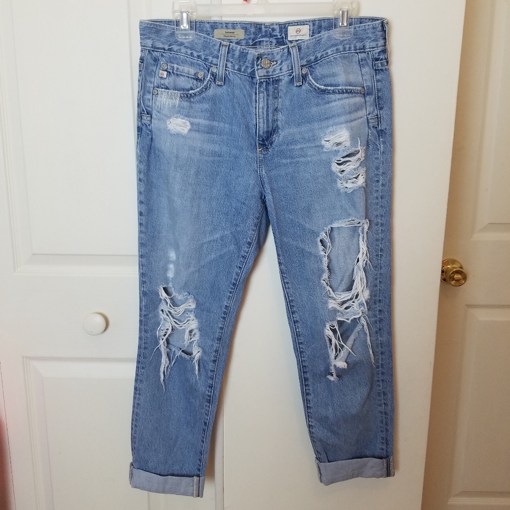 AG Adriano Goldschmeid The Beau Slouchy Skinny Distressed Destroyed Jeans